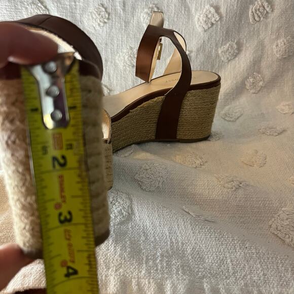 Nine West Espadrille Wedge Sandals Cheetah Print Calf Hair Animal Print Size 8.5 - Picture 8 of 8